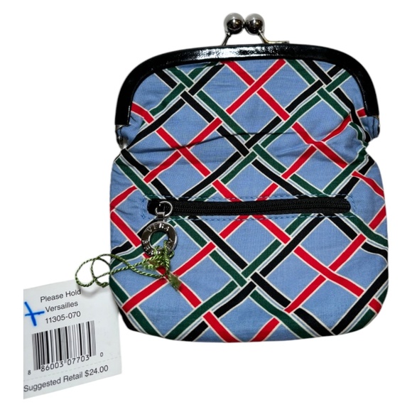 RARE Vera Bradley Please Hold KissLock Coin Clutch Versailles Retired Retro 90s - Picture 5 of 12